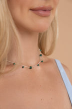 925 sterling silver malachite necklace Constellation