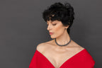 925 sterling silver hematite choker Le Collier