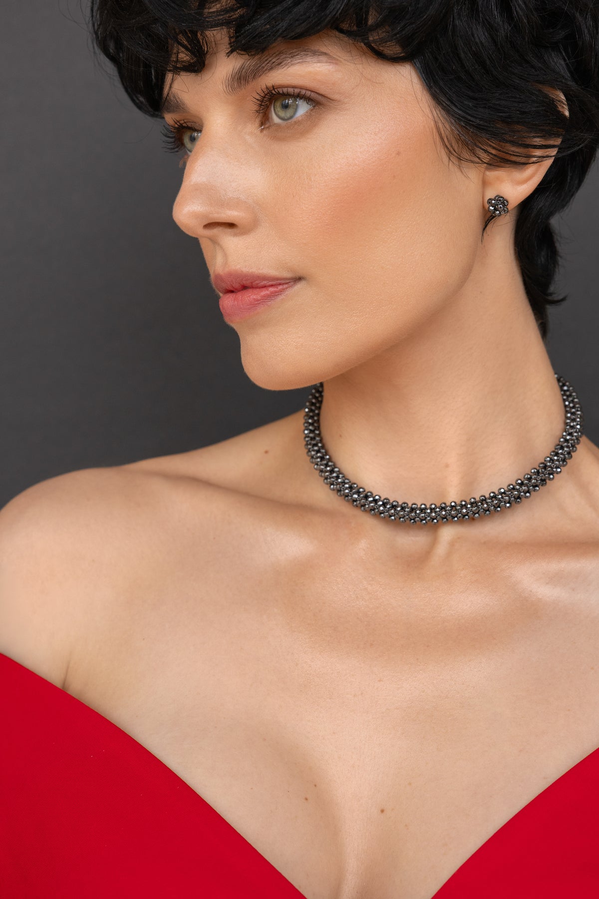 925 sterling silver hematite earrings Cube