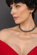925 sterling silver hematite choker Le Collier