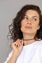 925 sterling silver hematite choker La Chenille Petite