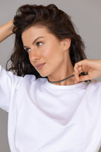 925 sterling silver hematite choker La Chenille Petite