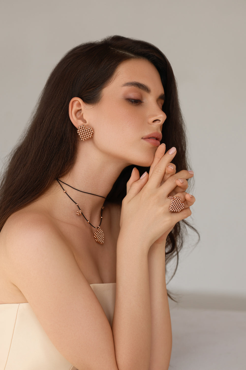 Rose gold-filled necklace Cœur Soufflé