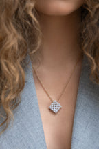 Gold-filled blue lace agate necklace Le Rhombe