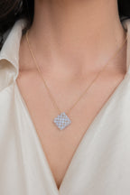Gold-filled blue lace agate necklace Le Rhombe