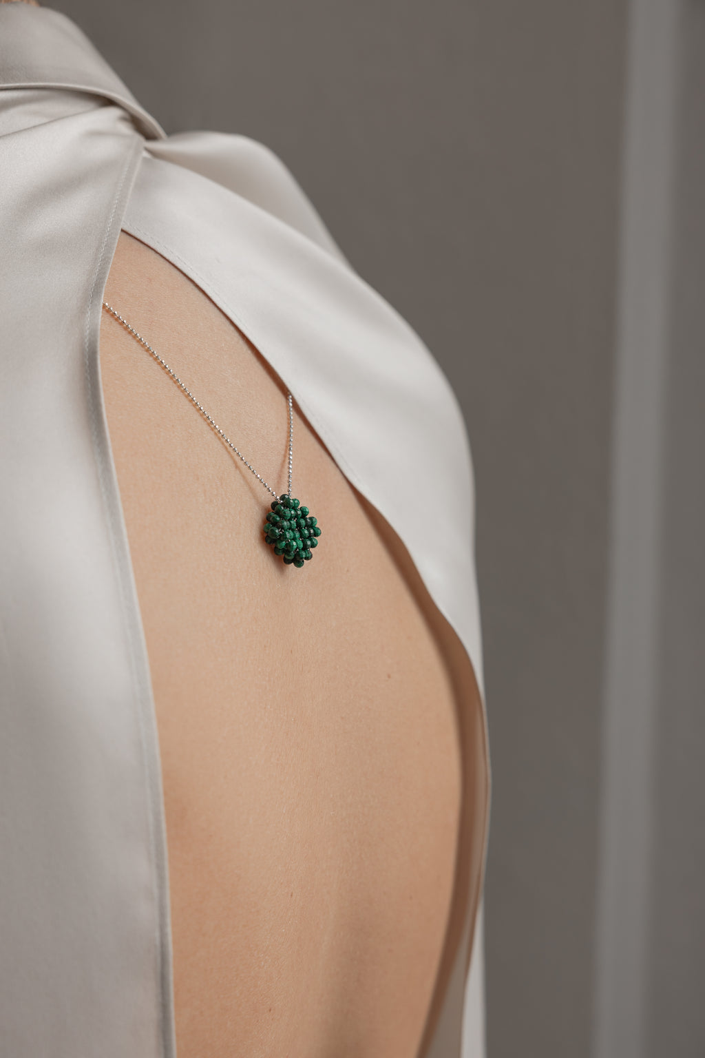 925 sterling silver malachite necklace Le Rhombe