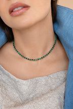 Gold-filled malachite choker Alternance