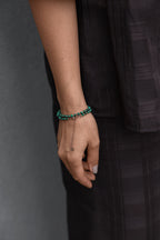 Rose gold-filled malachite choker Alternance