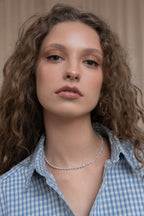925 sterling silver blue lace agate choker Alternance