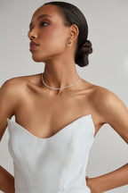 925 sterling silver freshwater pearl choker La Neige