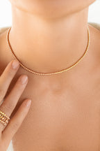 Gold-filled and rose gold-filled choker Duo