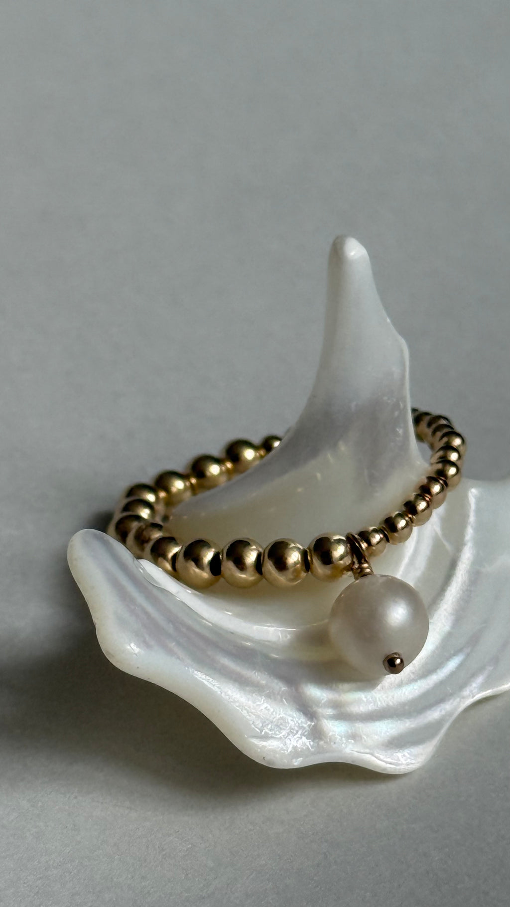 Gold-filled freshwater pearl ring Pendant