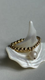 Gold-filled freshwater pearl ring Pendant