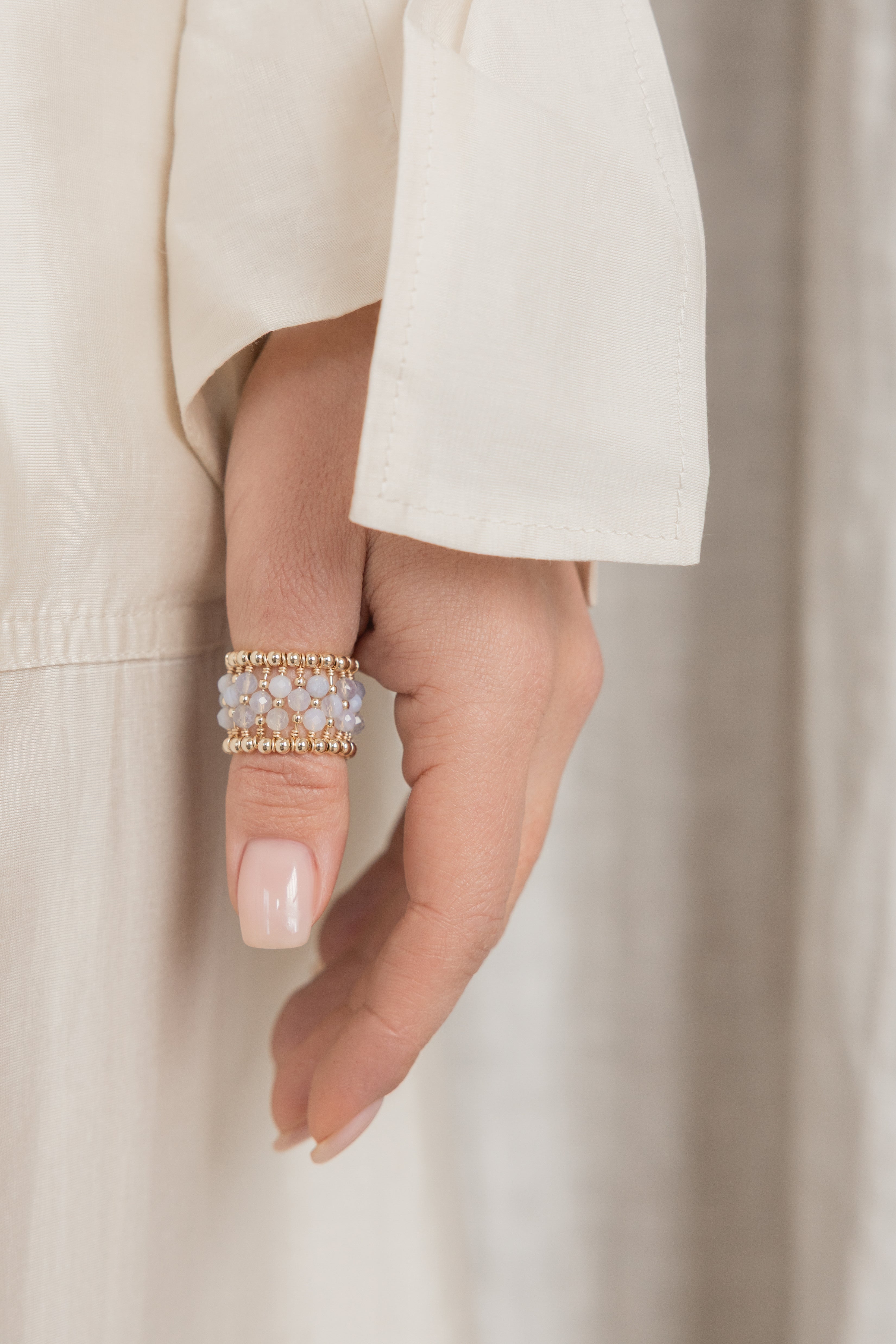 Gredzens La Bague - apzeltījums gold-filled, zils ahāts