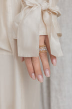 Gredzens La Bague - apzeltījums gold-filled, zils ahāts