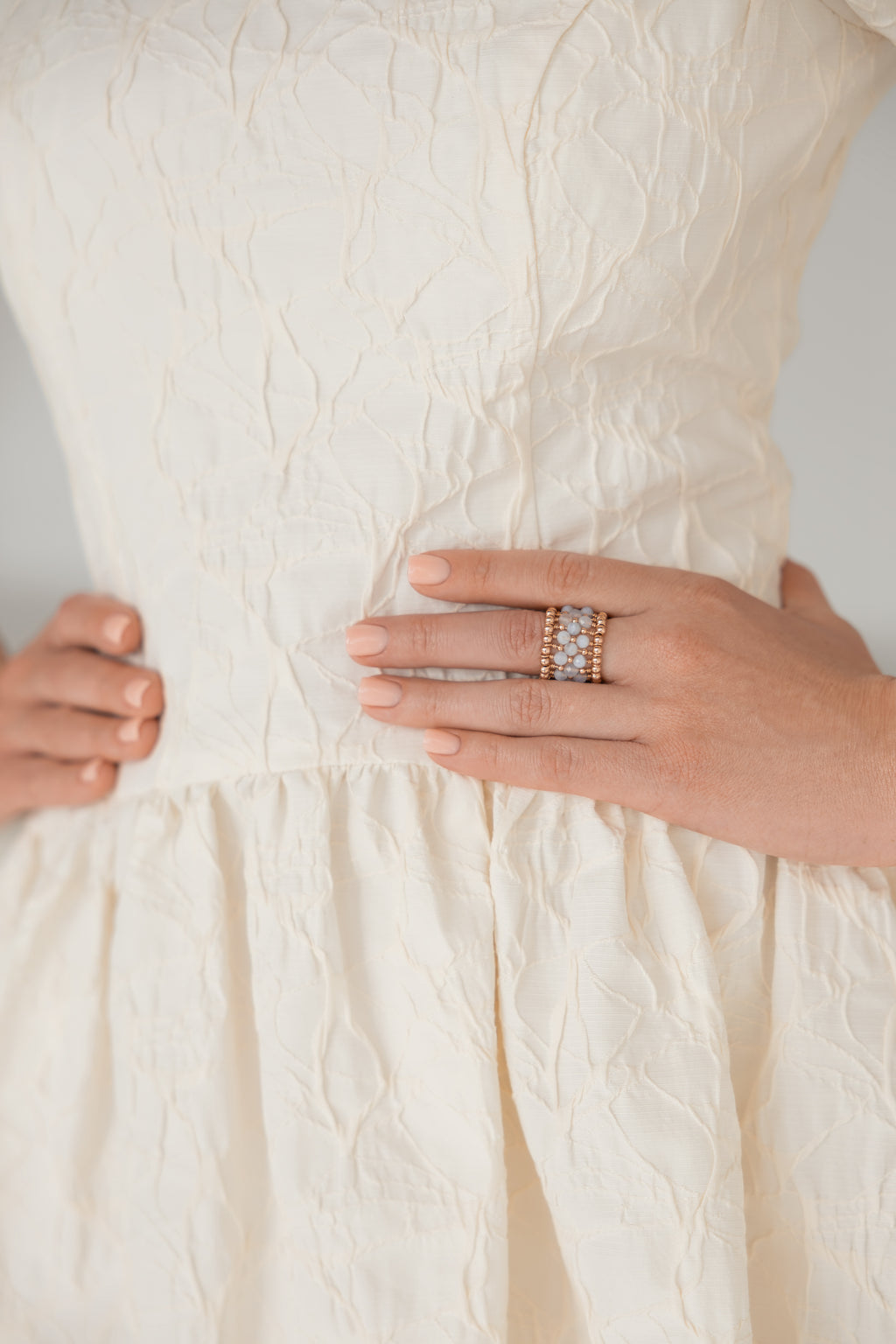 Gredzens La Bague - rozā apzeltījums gold-filled, zils ahāts