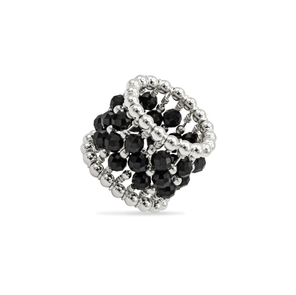 925 sterling silver black spinel ring La Bague