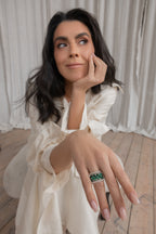 925 sterling silver malachite ring La Bague