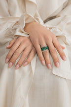 925 sterling silver malachite ring La Bague