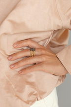 Gold-filled hematite ring La Bague Duo