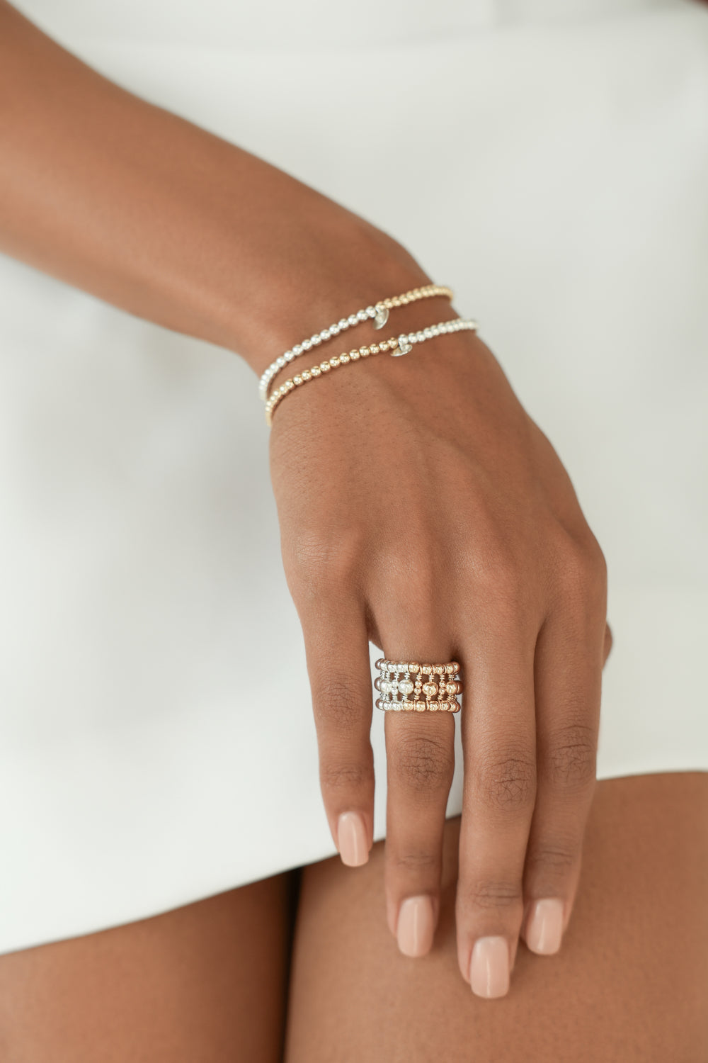 Gold-filled and 925 sterling silver ring La Bague Duo