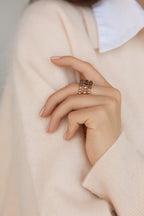 Rose gold-filled smoky quartz ring La Bague Duo