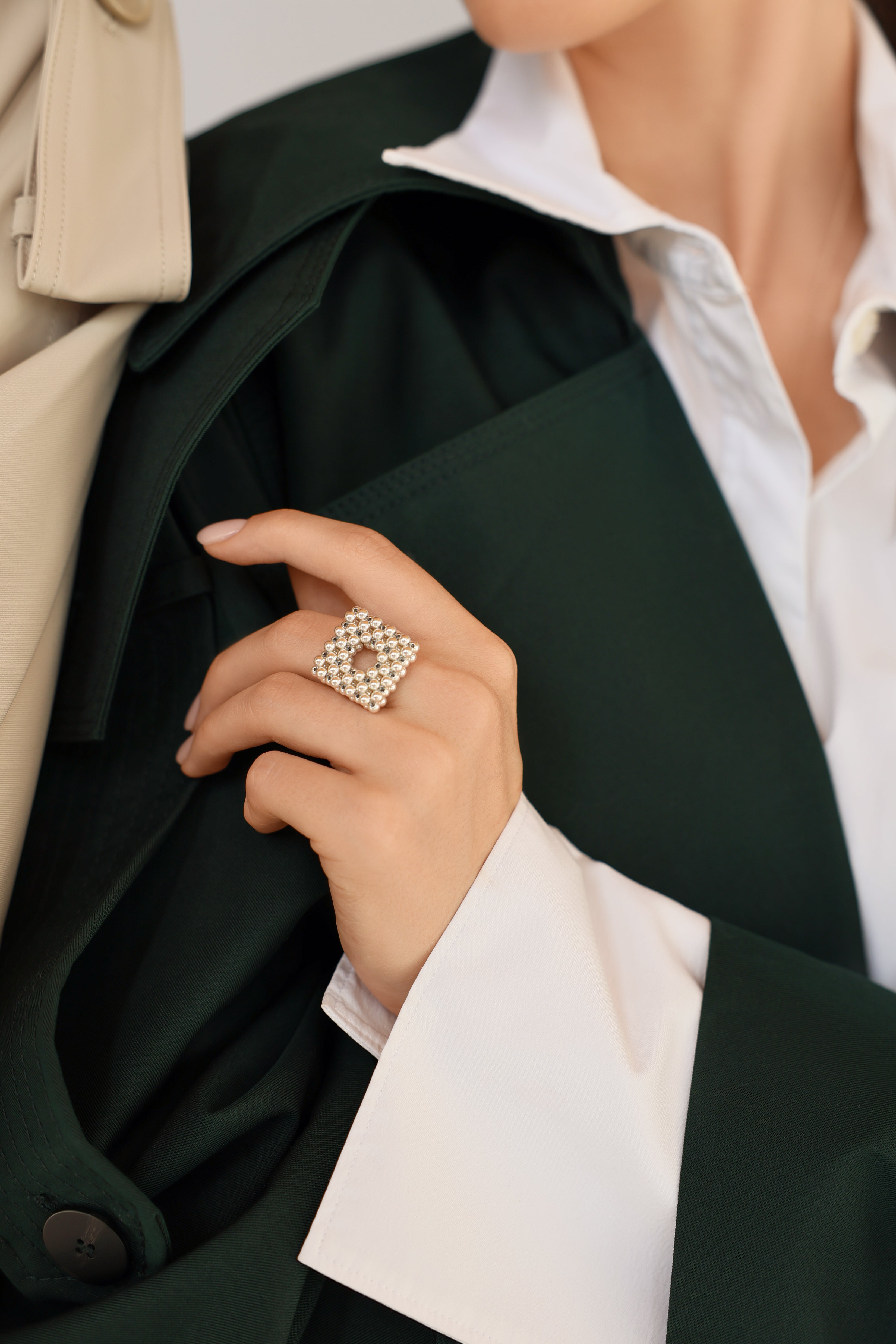 925 sterling silver ring Carré