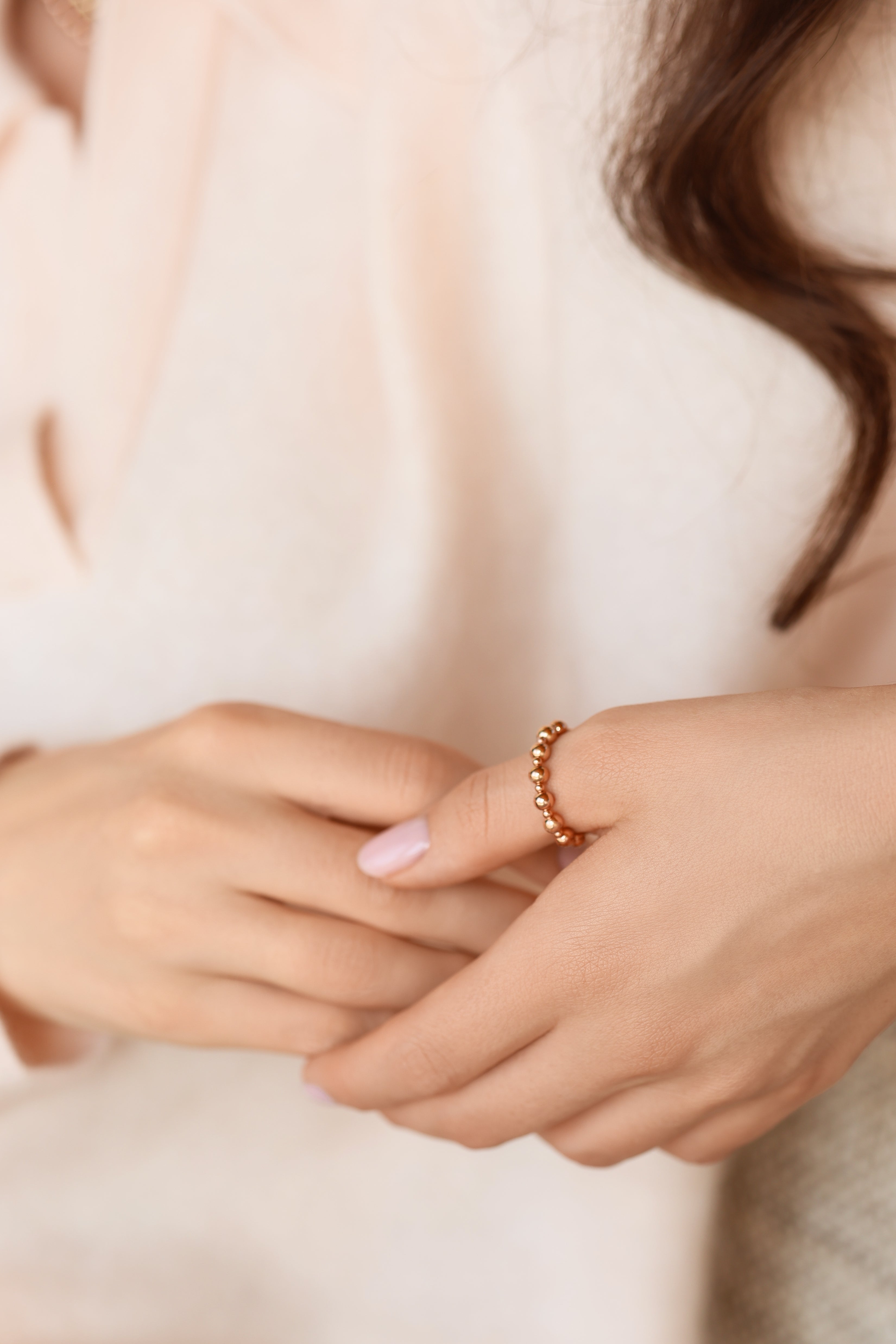 Rose gold-filled ring Alternance