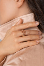 Gredzens La Bague H - rozā apzeltījums gold-filled