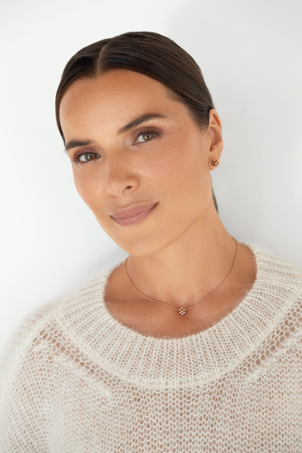 Rose gold-filled necklace Cube