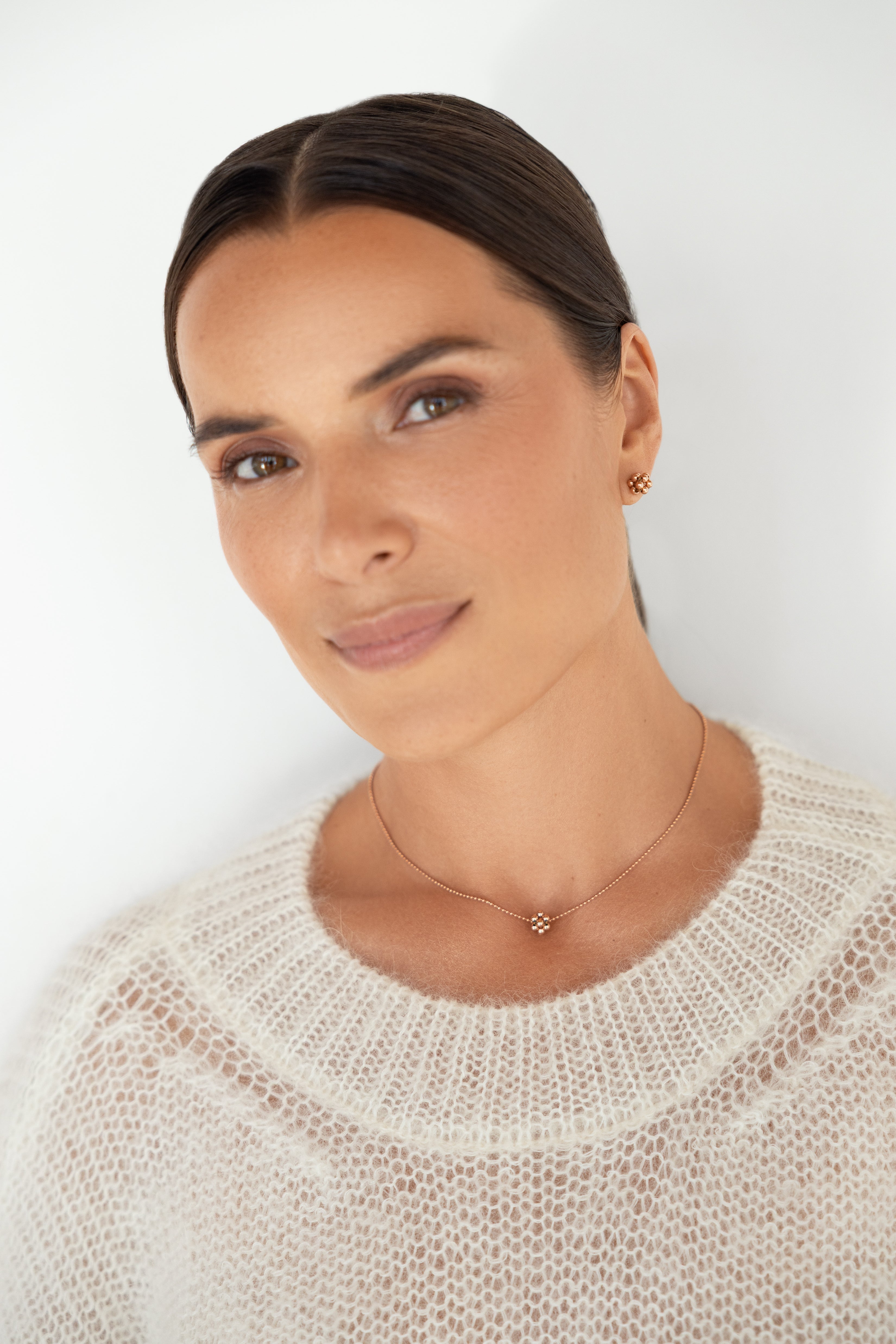 Rose gold-filled necklace Cube