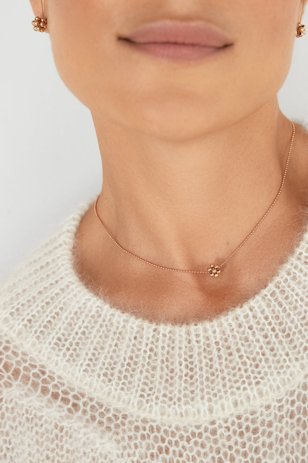 Rose gold-filled necklace Cube