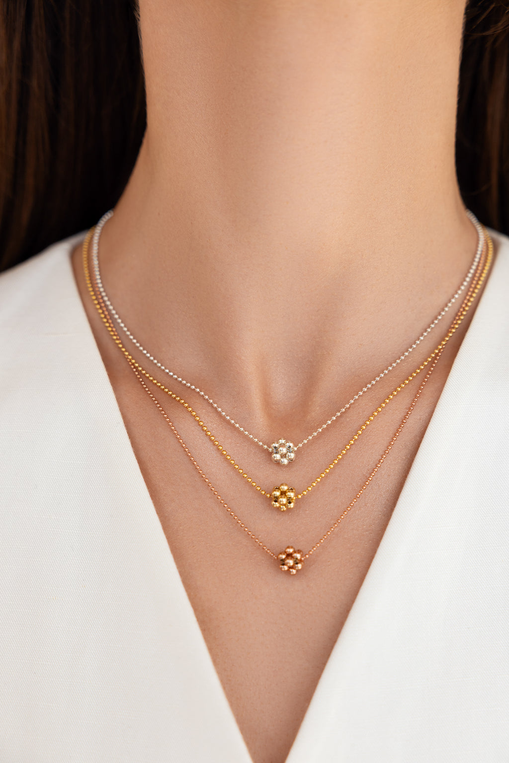 Rose gold-filled necklace Cube