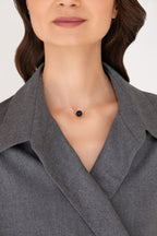 925 sterling silver black onyx necklace La Boule