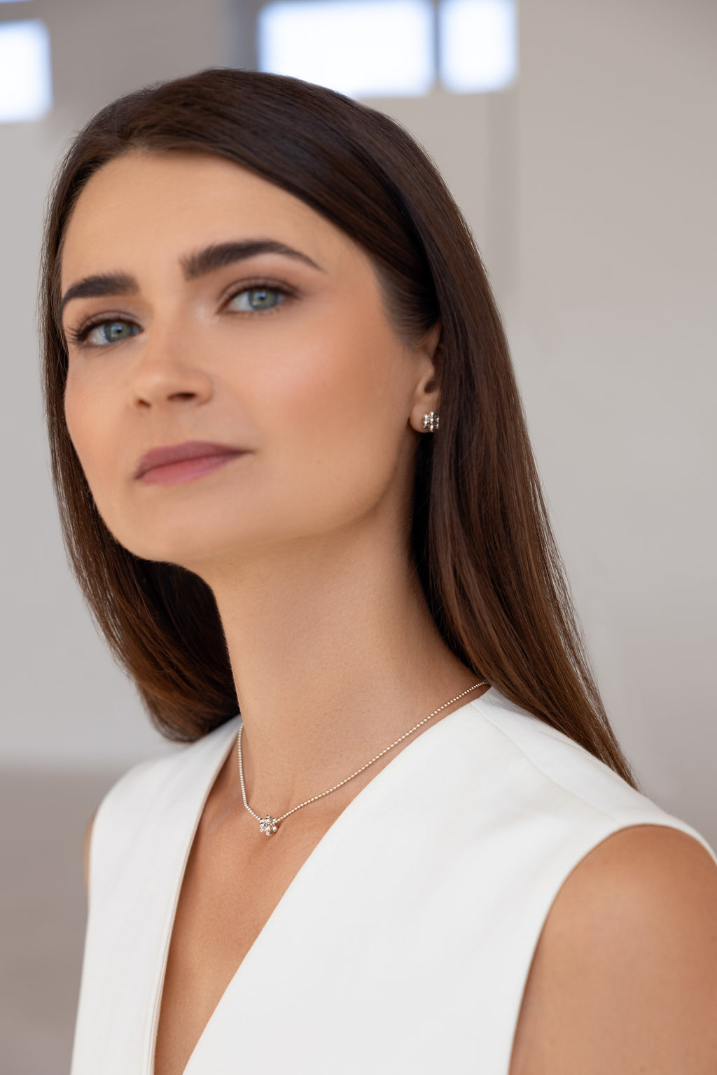 925 sterling silver necklace Cube