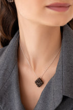 925 sterling silver smoky quartz necklace Le Rhombe